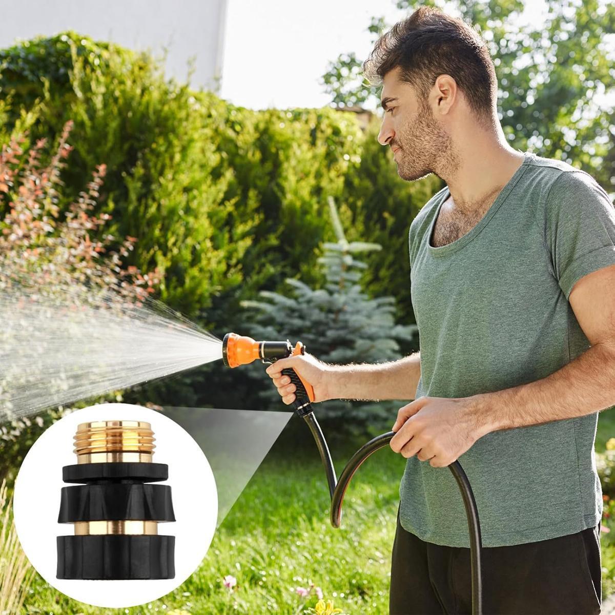 Garden Hose Quick Connector, 3/4 Inch Male and Female Garden Hose Fitting Quick Connector,4/6 Set