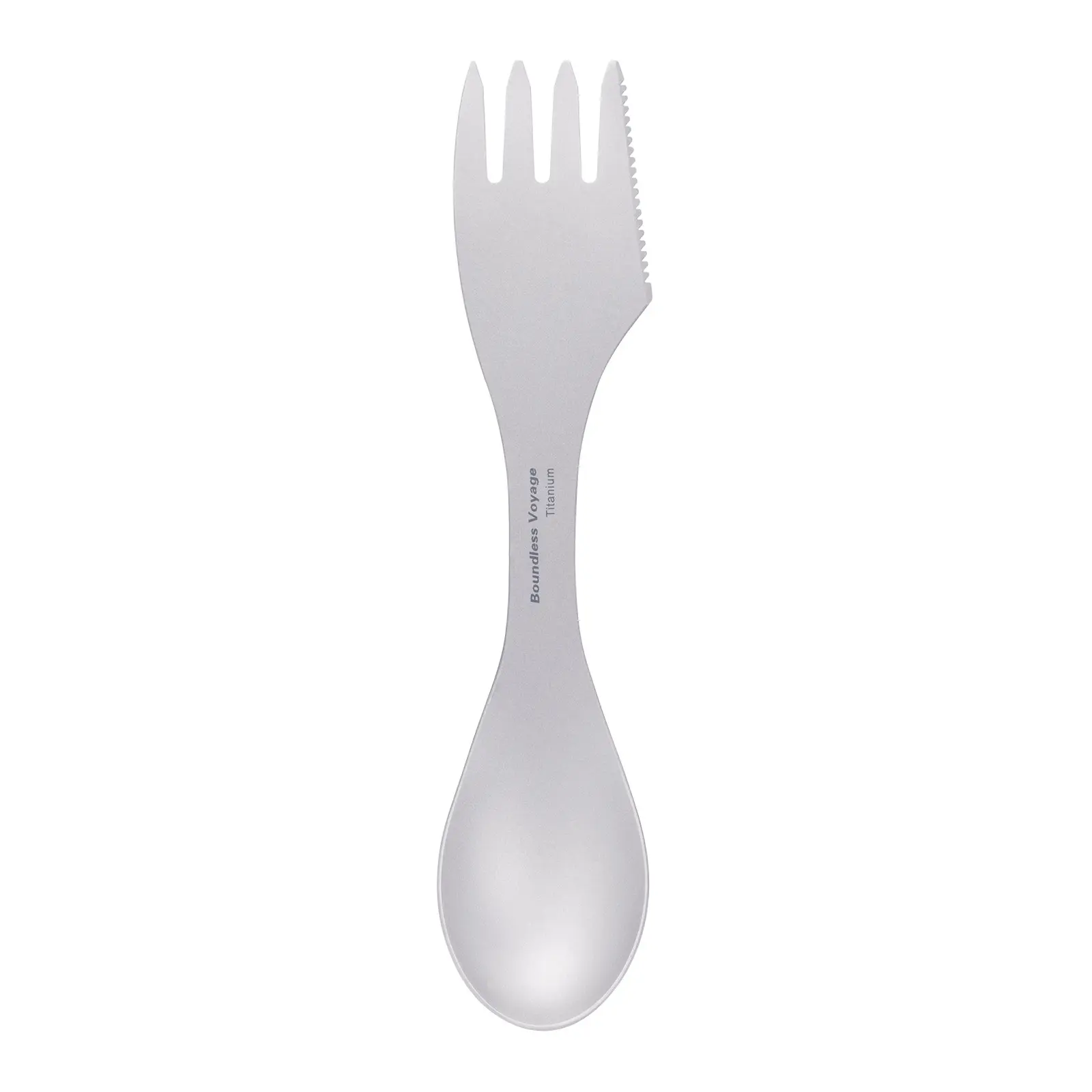 Boundless Voyage Titanium Sporf, Spoon  Knife Fork Set, Titanium Spork with Cutting Serrations, 3-IN-1 Cutlery Set, Essential Dining Utensils for Soup Fruit Steak