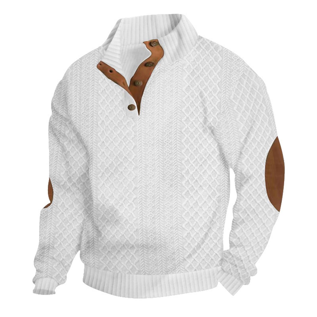 Trendsetting Men's Textured Pullover with Dynamic Splicing Details and a Complex Knit Pattern for Fashion-Forward Style
