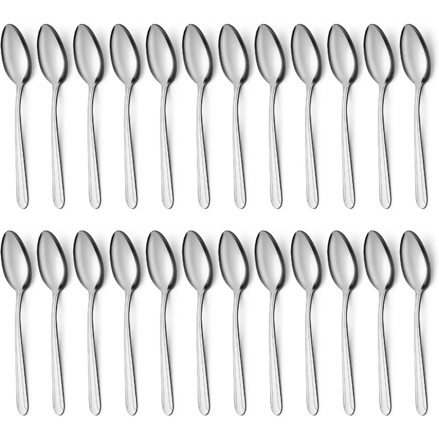 24 count Teaspoons, 6.2 Inches Stainless Steel Teaspoons Silverware, Spoon Silverware, Coffee Spoons, Small Spoon, Mirror Polished, Dishwasher Safe,  Spoons For , Restaurant