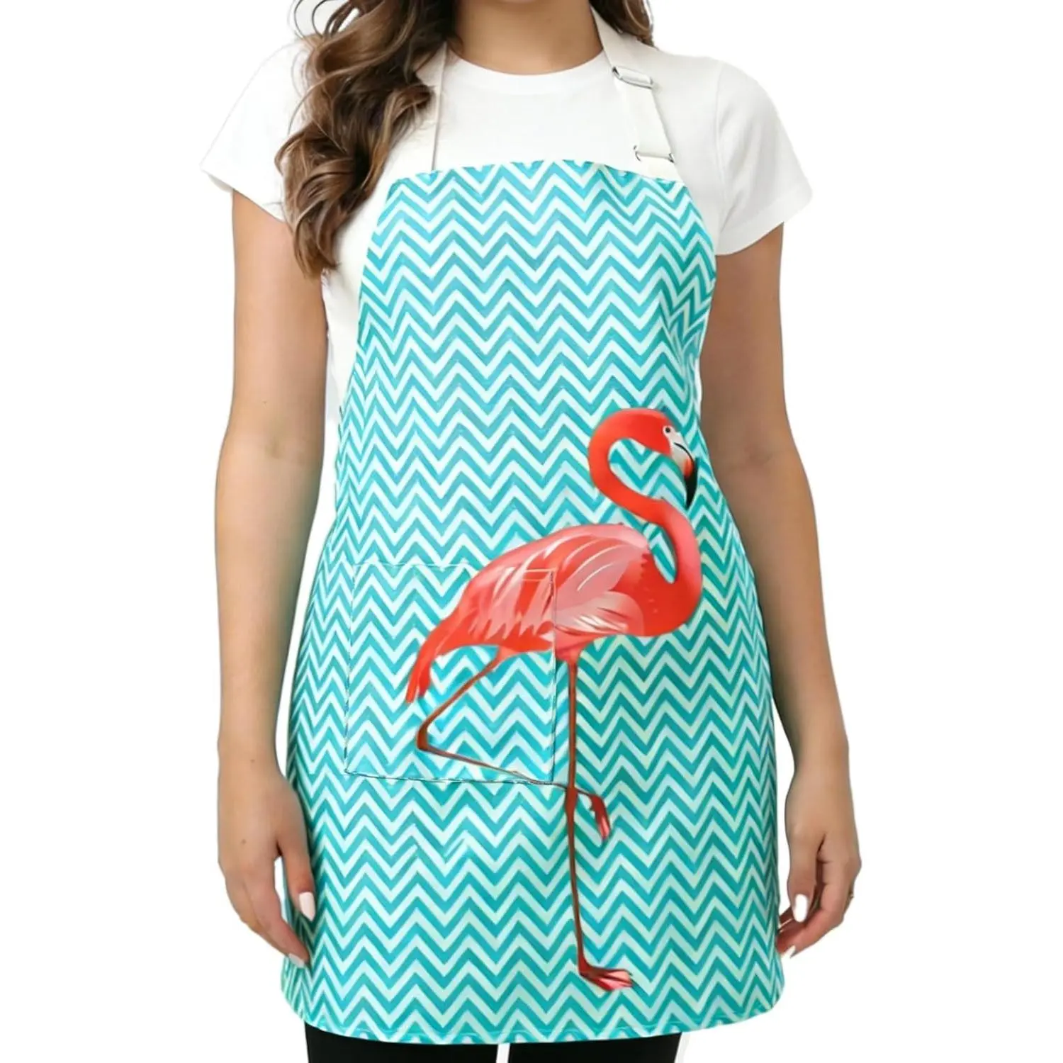 Fashion Kitchen Aprons with Adjustable  Strap & Pockets, Ideal for Daily Kitchen Cooking Baking Gardening