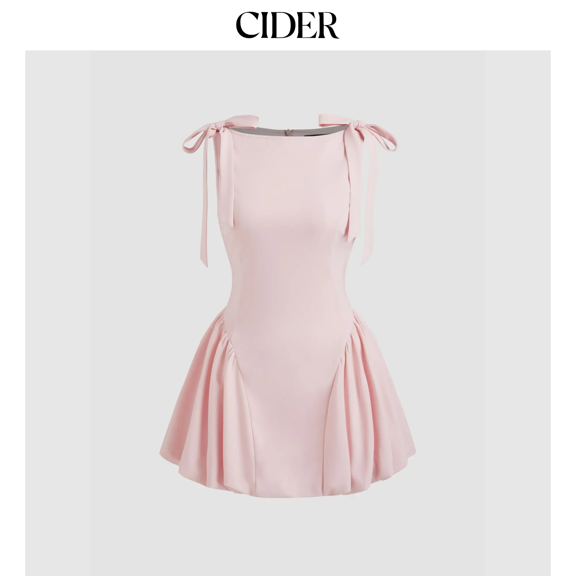 Cider [size 0-10] Boat Neck Bowknot Bubble Hem Mini Dress SummerFinds SohoChic