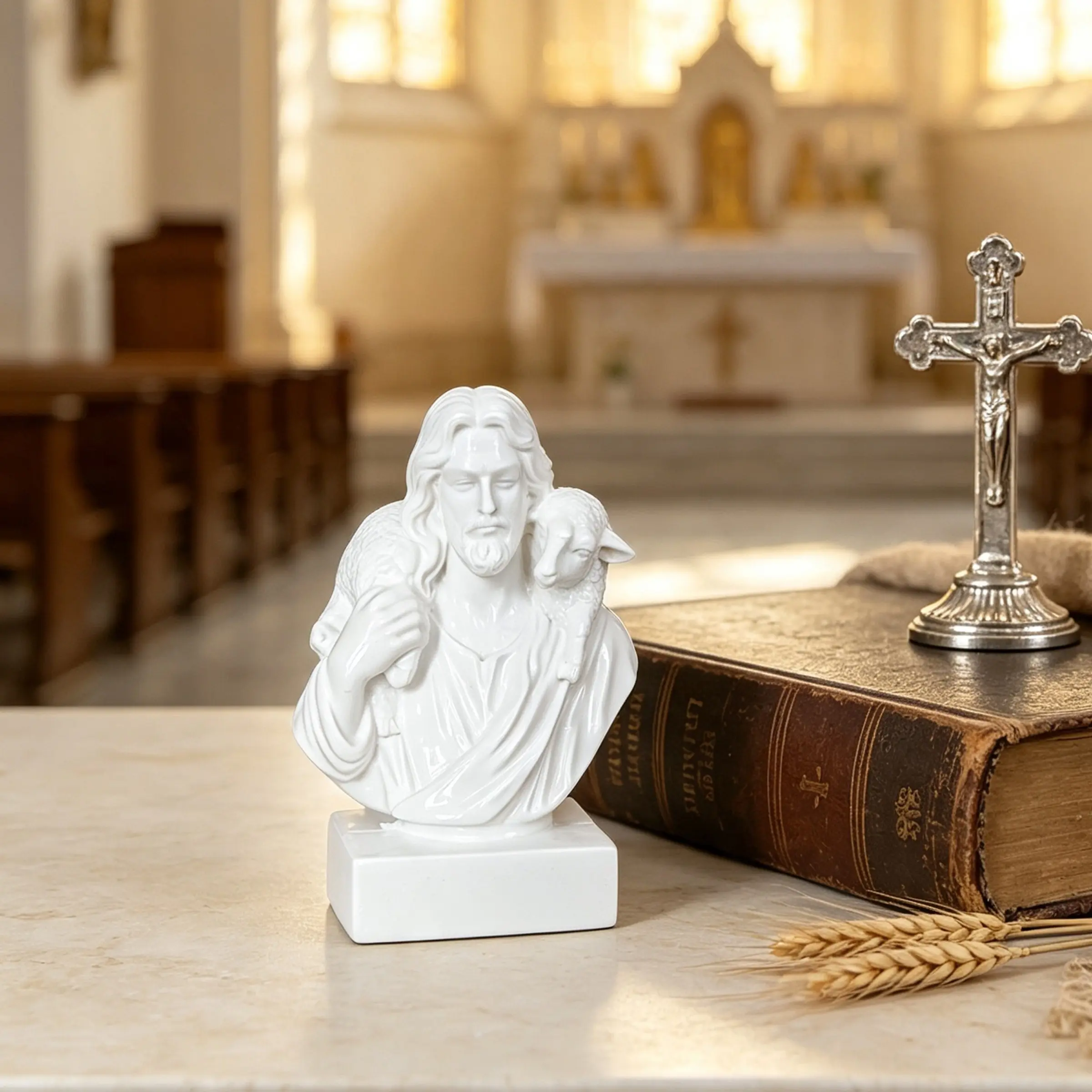 Jesus Figurine, Retro Style Jesus Statue, Not Plated with Precious Metal, Figurine Statue & Bobblehead Supplies, Classic Design