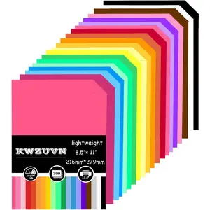 300 Sheets 8.5 x 11 Colored Printer Paper, 70gsm/19lb Lightweight Double Sided Construction Paper, 20 Assorted Colors for Art Crafts & Origami