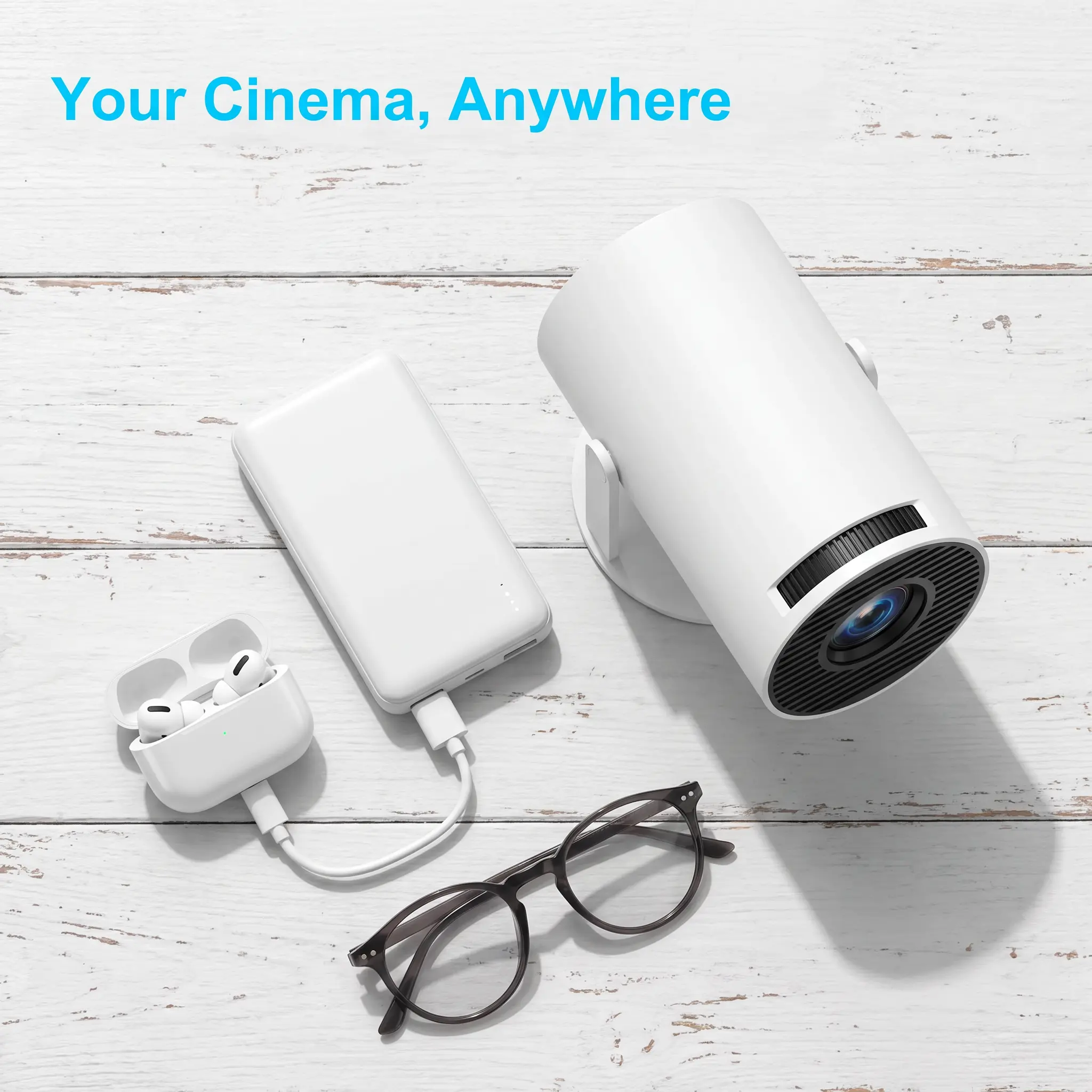 Magcubic HY300Pro Mini Portable Projector, 290ANSI Android 14.0, Dual WiFi6 & BT5.4, 4K 8K Decoding, Auto Keystone Correction, 180 °   Rotatable, 130" Screen Built-in Speaker for Home & Outdoor Cinema, Usb, Bluetooth