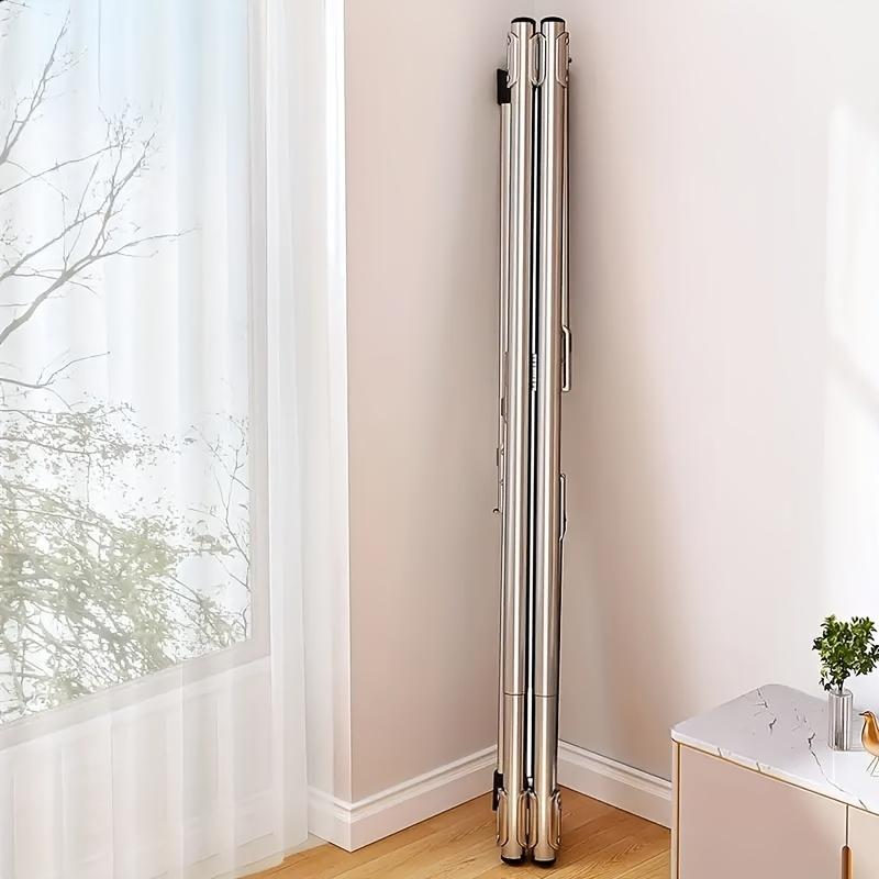 Foldable Metal Clothes Drying Rack, Adjustable Three Rod, with Space-Saving Storage, for Indoor And Outdoor,for Clothes, Blankets And Bedding, Laundry