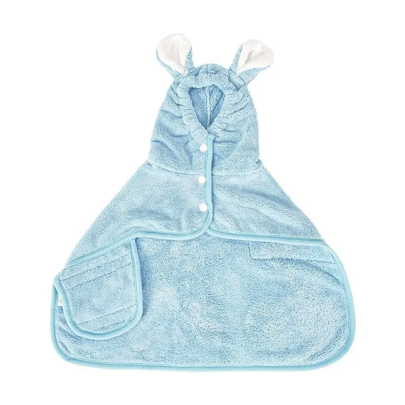 Pet Bathrobe, Quick-Dry Absorbent Clean Towel with Hood for Dogs & Cats, Pet Grooming Supplies