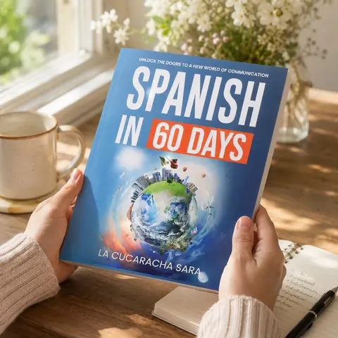 Spanish in 60 Days Language Learning Book, Beginner Adult Textbook, Learn Conversational Spanish Grammar Vocabulary, Travel Self-Study Guide