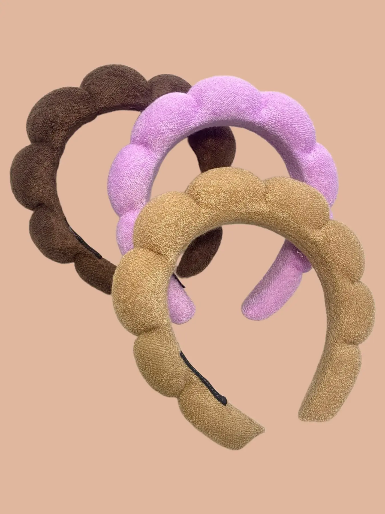 3-Piece Cloud Sponge Puffy Headband Set, Face Washing Headband, Women and Girls Hair Accessory, Simple Style for Dense Hair