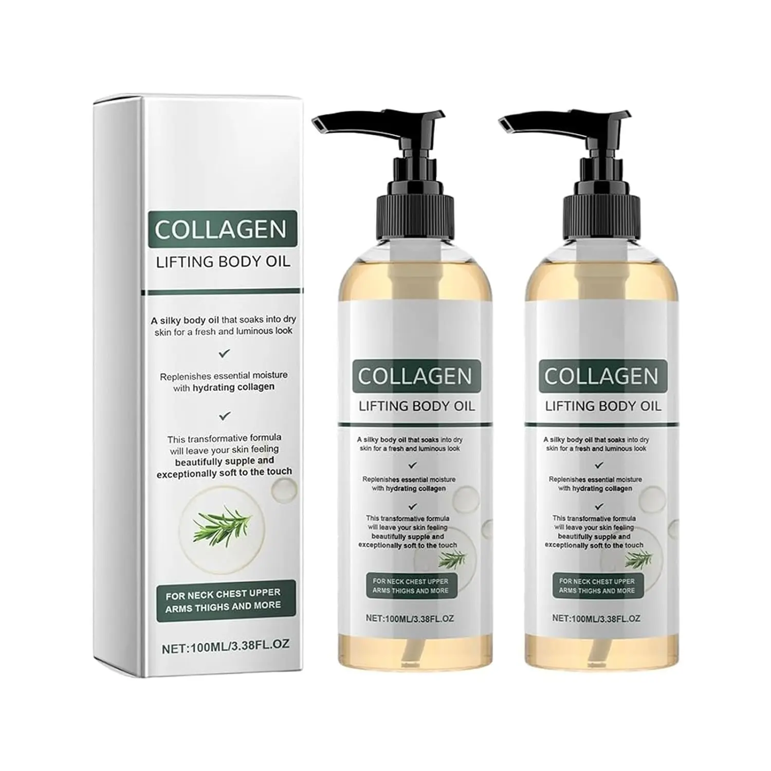 Hydrating Collagen Oil For Body & After Shower,Collagen Lifting Body Oil After Shower Moisturizer Collagen Body Oils For Women & Men Lightweight Non-Greasy, 3.38 Fl Oz
