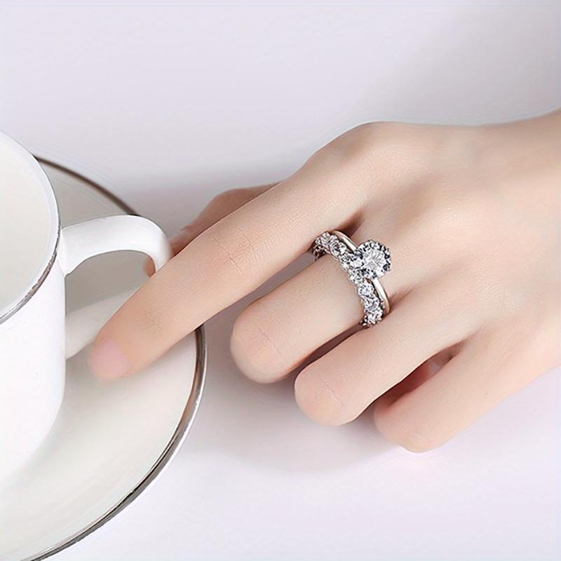 7.5-8carats 5mm D Color Moissanite Row Ring Sterling Silver Wedding Band Rings For Women Wedding Rings for Women, Eternity Band, Classic Style Men'S Women'S Fashion Stacking Band Ring Engagement, Christmas Thanksgiving Gifts For Couple