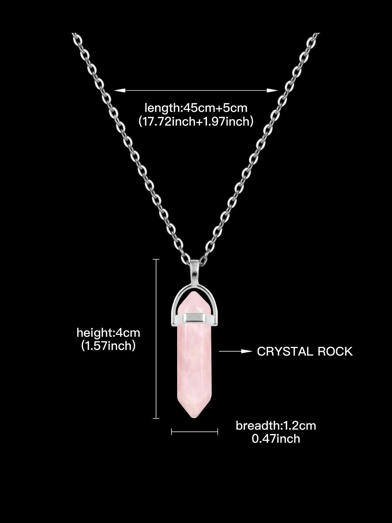 Natural Crystal Necklace Set, 6 Pcs/set Wish Card Necklace, Fashion Pendant Necklace for Women & Men, Trendy All-match & Exquisite Jewelry for Birthday Gift, Gifts for Girlfriend, Amethyst Crystal, Natural Healing Crystal, Crystal Jewellery