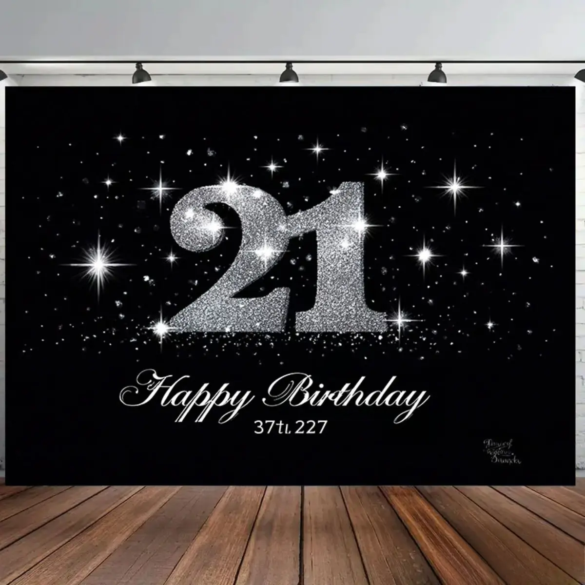 21st Birthday Print Backdrop Banner - 60in*50in(150cm*130cm) Premium Lightweight Polyester Fiber Tapestry, Home Decor, Photography Background, Baby Shower/Anniversary Event Decoration, Indoor Outdoor Use