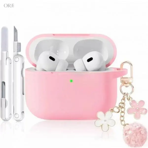 Fuzzy Ball Cleaning Pen & Shockproof Earbud Protective Case for AirPods Pro 1/2/3, Multi-Function Headphone Accessories, Back to School Student Must-Have Supply,Personalized,picture,keychain,dad,father,,wristlet,,reel,necklace,,,Handmade,Leather,carabiner