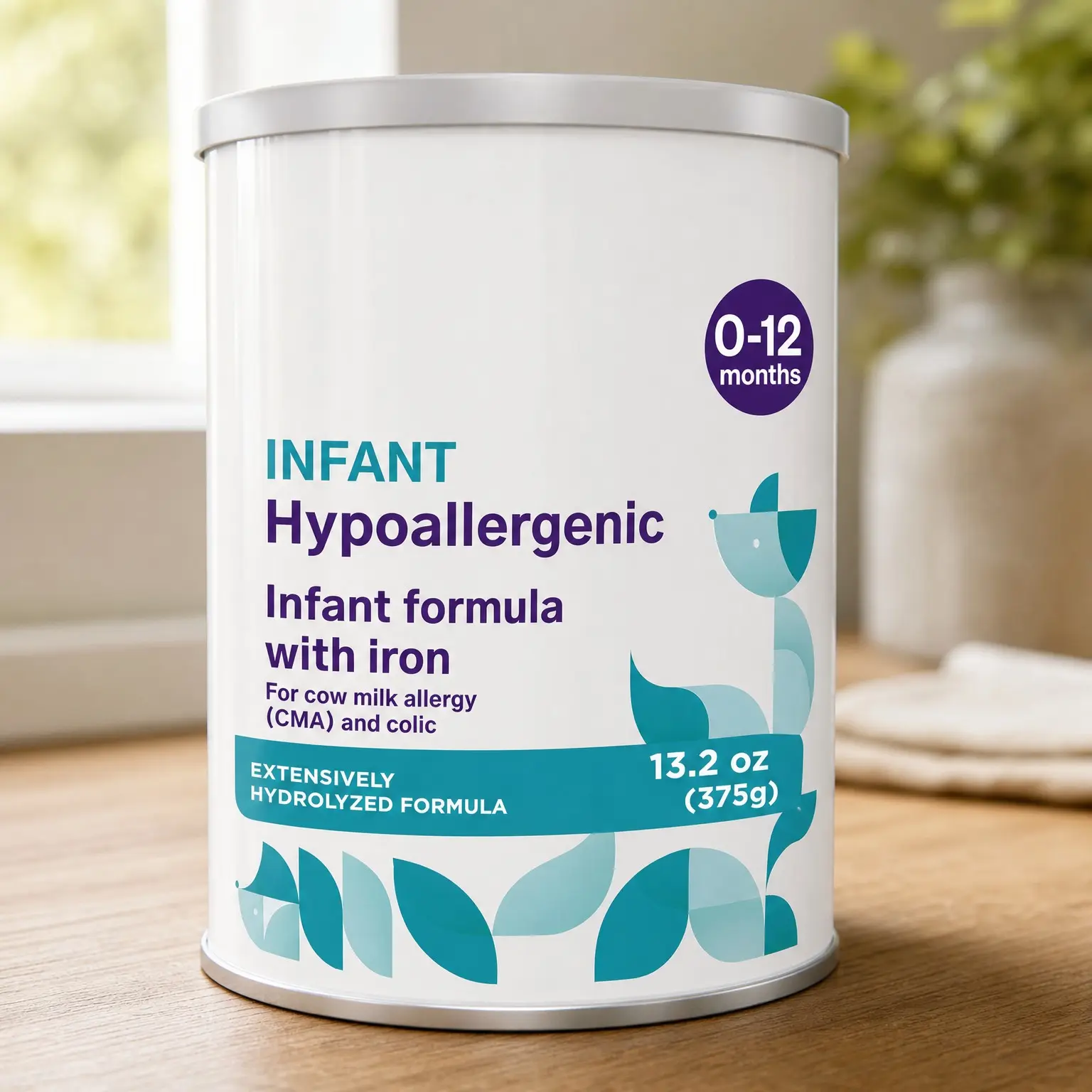 Hypoallergenic Infant Formula for Relief of Cow Milk Allergy Symptoms, Nutritionally Complete Baby Formula with DHA, ARA & Prebiotics, Suitable 0-12 Months, 13.2oz(Gift)