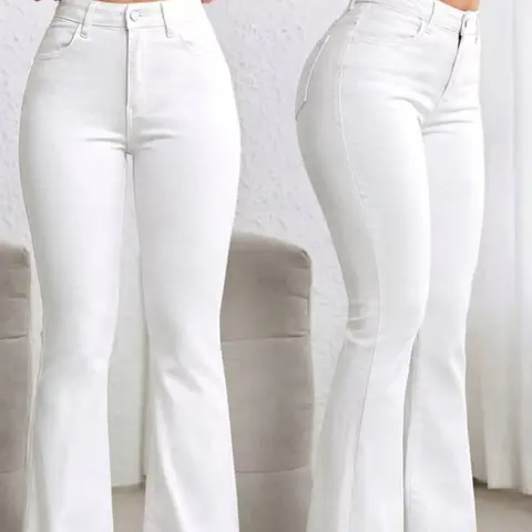 Women's Plain Basic Minimalist High Waist Fit Flare Leg Trousers, Pants, High Waisted Pants, Casual Long Pants, Elegant Fashion Casual Bell Bottom Trousers for Daily Outdoor Wear, Women's Bottoms for All Seasons Elegance