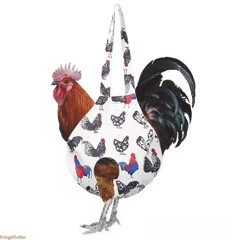 Rooster Print Chicken Carrier Tote Bag, Portable Breathable Fabric Pet Travel Bag for Chickens & Ducks, Durable Outdoor Poultry Carrier for Farming & Animal Lovers