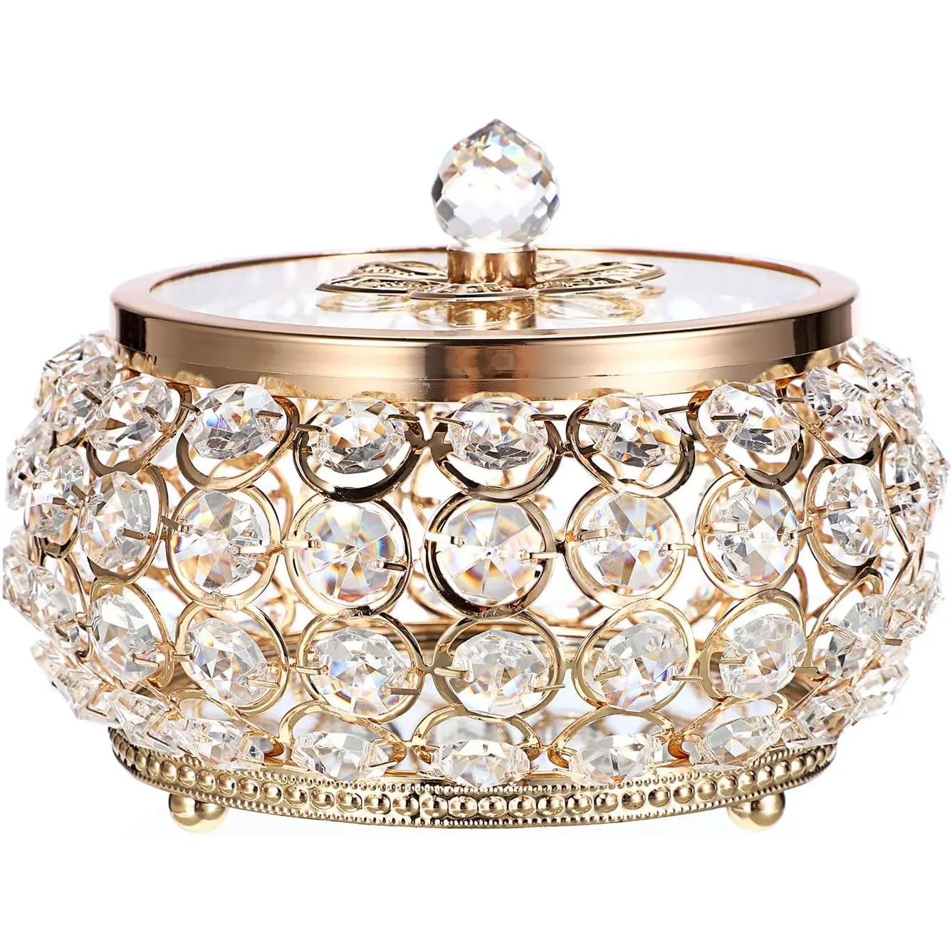 Trinket Box with Glass Lid Large  Mirrored Treasure Box Decorative  Box Ring Earrings Necklace Storage  Box  for Women