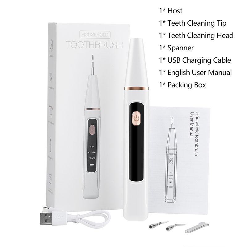 Ultrasonic Dental Cleaner Electric Tooth Cleaning Tool, Adjustable 3 Modes LED Light Fresh Breath Oral Hygiene Home Use