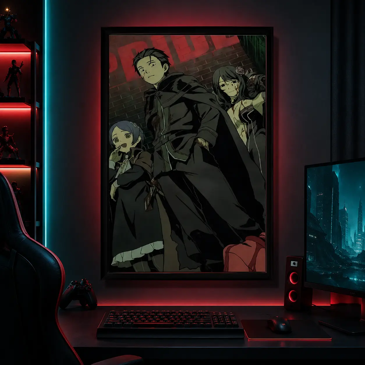 Re:Zero Anime Poster Art Print Natsuki Subaru Manga Vintage Dark Minimalist Japanese Wall Decor Artwork Birthday Gift for Anime Fans