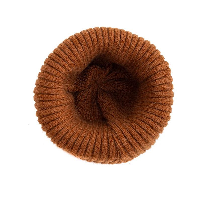 New Women Fashion Slouchy Winter Hats Various Wearing Method Reversible Beanie Hat Thick Knitted Hats