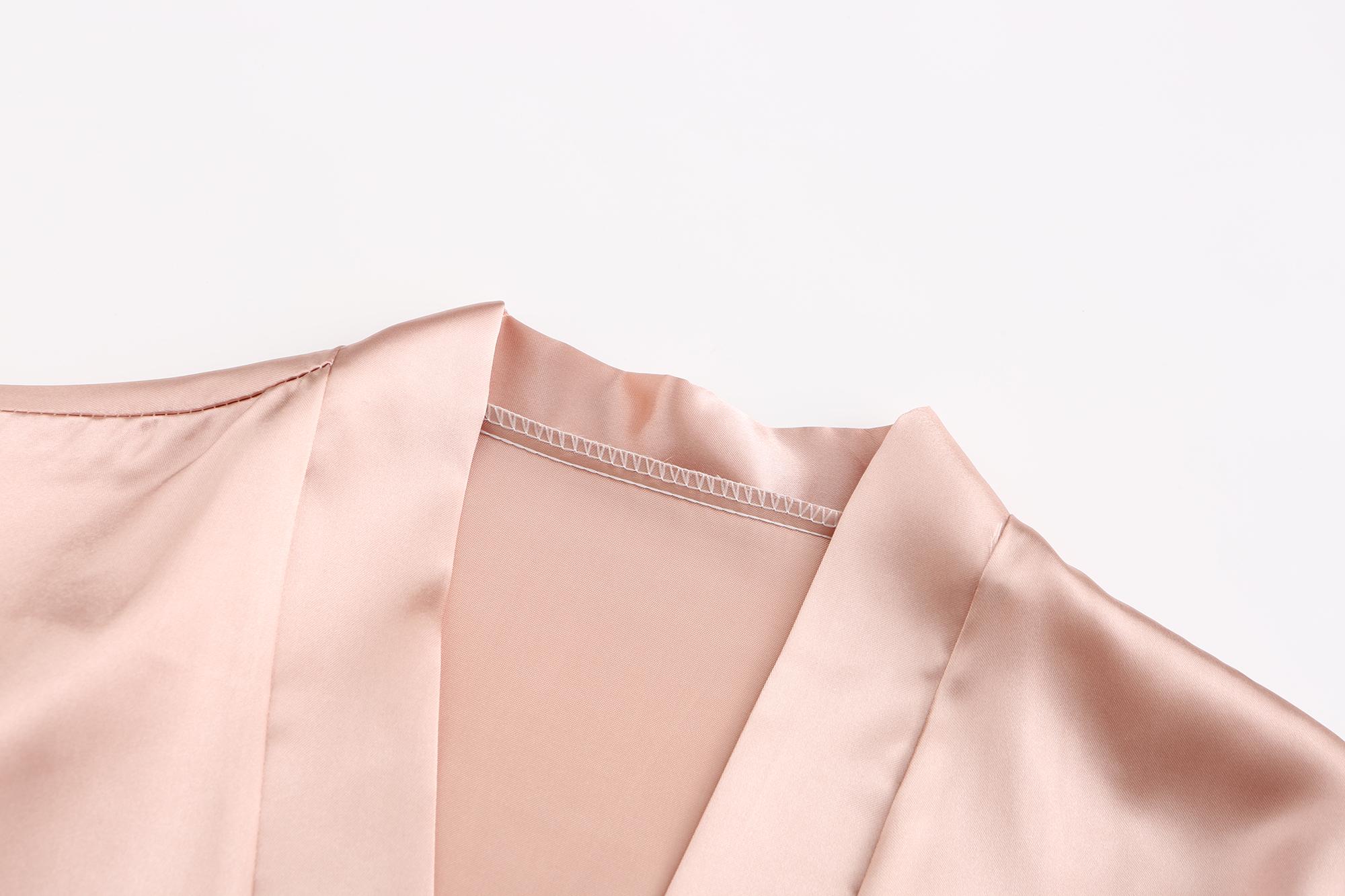 Rose Gold Satin Team Bride Bridesmaid Robe Wedding Bathrobe Gown Women Dressing Sleepwear Mother Maid of Honor Kimono