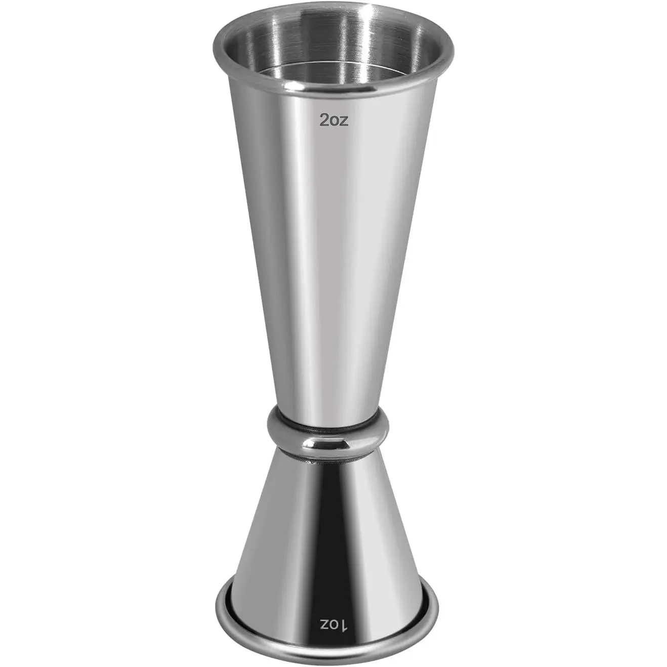 Stainless Steel Double Sided Cocktail Jigger, 1 OZ 2 OZ Dual Measuring Cup for Bartending, Bar Party Cocktail Drink Shaker Accessory (Silver)