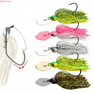 5PCS 14g/21g Chatterbait Bladed Jig Spinner Bait Set, Stainless Steel Blade Lures With 3D Eyes & Strong Vibrating Action, Freshwater Saltwater Tackle For Bass Walleye Trout Anglers