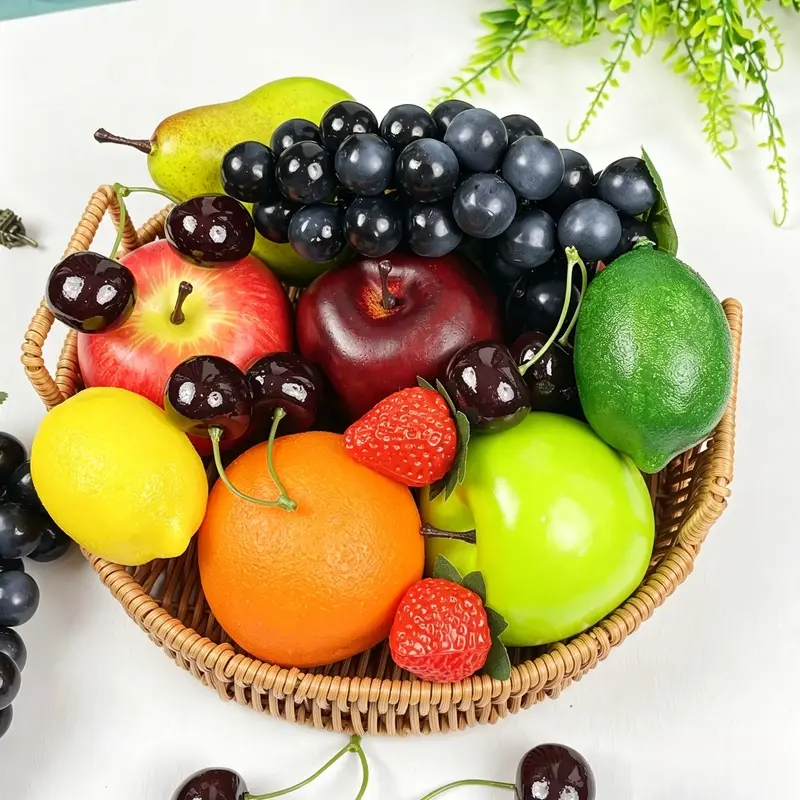 20 Pcs Artificial Fruits Set - Realistic Foam Fake Fruit Assortment, Faux Fruit Decor for Home Kitchen Bowl, Party Table Centerpiece, Photography Prop, Ornaments