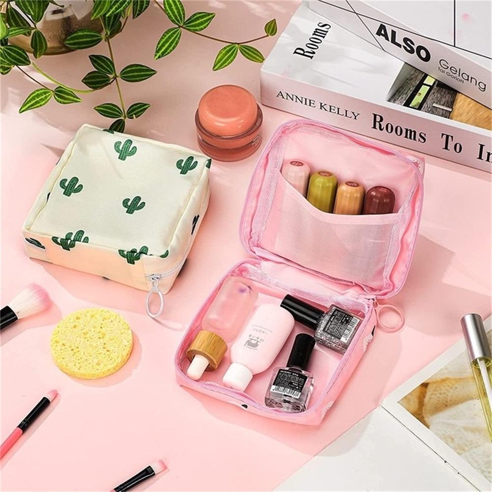 Cute Cartoon Napkin Tissue Storage Bag (1 Count), Space Saving Bags, Home Accessories Large Capacity Lipstick Storage Organizer, Travel Essentials Makeup Bag, Cosmetic Storage Bag, Summer Gift