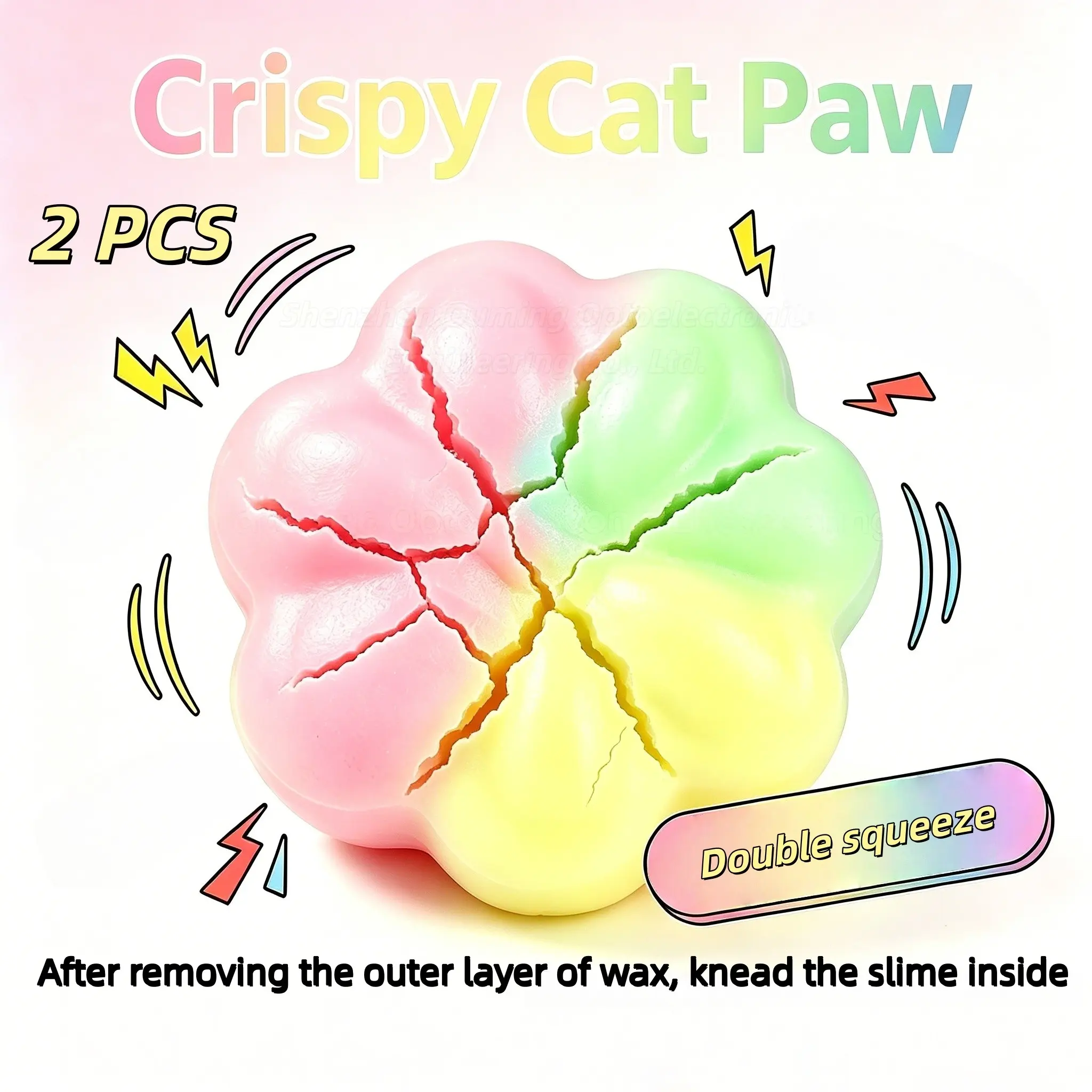 2-Pack Crispy Cat Paw Squishy Toys, Soft Plush Reshape Stress Relief, Anxiety Soothing Healing Toy, Random Macaron Colors, Perfect Gift, Soft Sensory Squishies