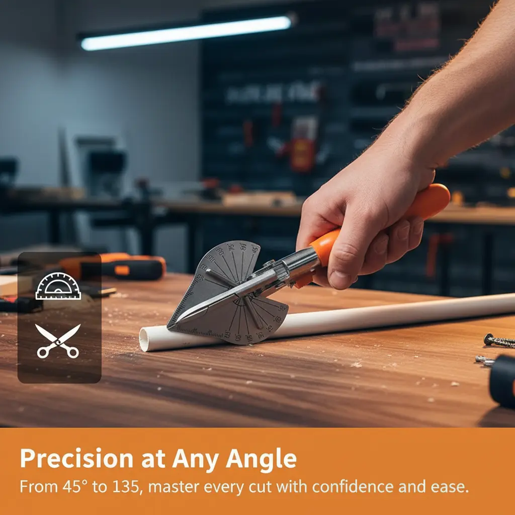 Multi Angle Miter Shears Adjustable 45°-135°, Handheld Trim Cutting Shear for Moulding, Baseboards, Laminate and Cable Trunking, DIY Home Improvement Tool