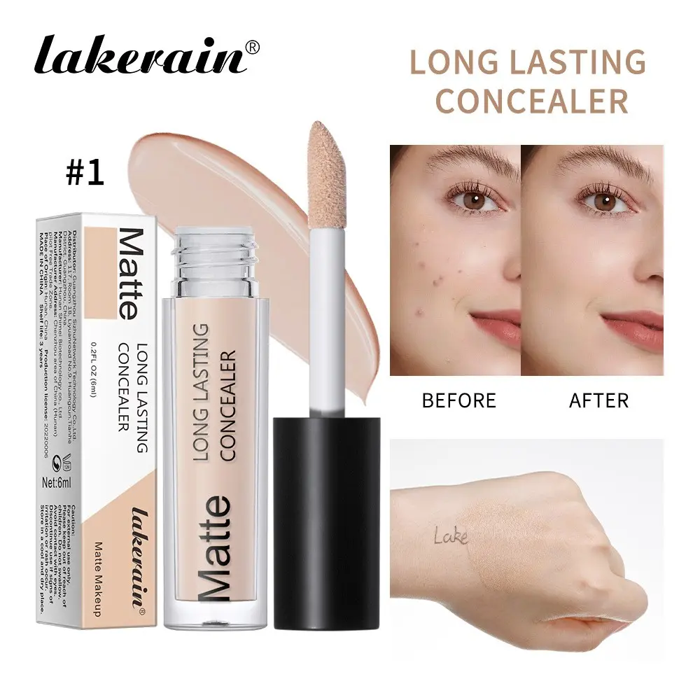 Matte Long-Lasting Concealer Liquid, Covers Blemishes, Dark Circles, Brightens Skin, Lightweight, Flawless Finish, Skin Brightening Concealer, Face Makeup Concealer