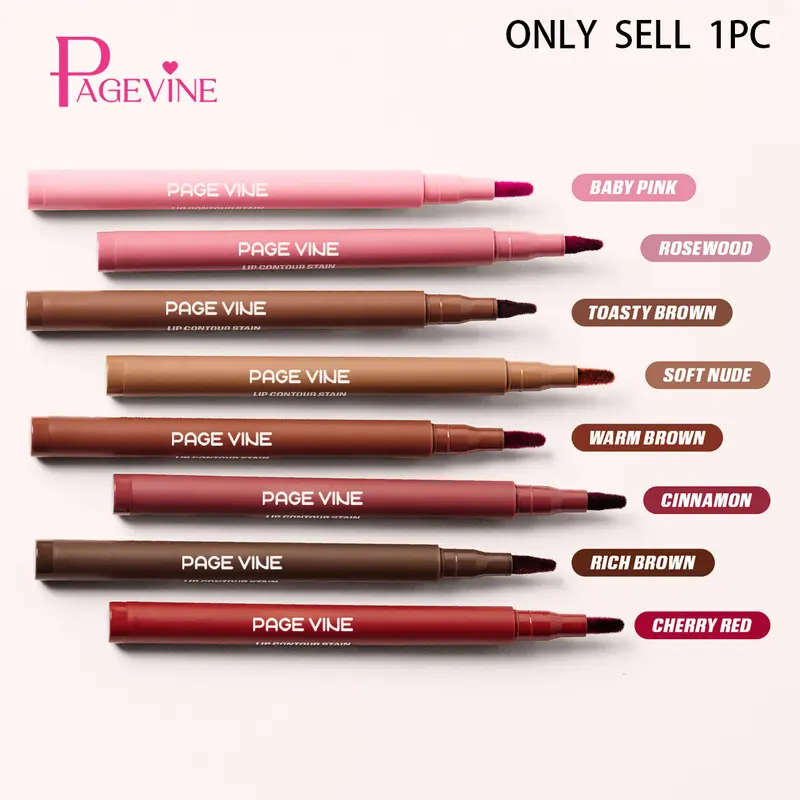 PAGE VINE Velvet Lip Liner No Fade Non-Stick Cup Easy To Apply Lip Contour Pencil For Daily Commute & Party