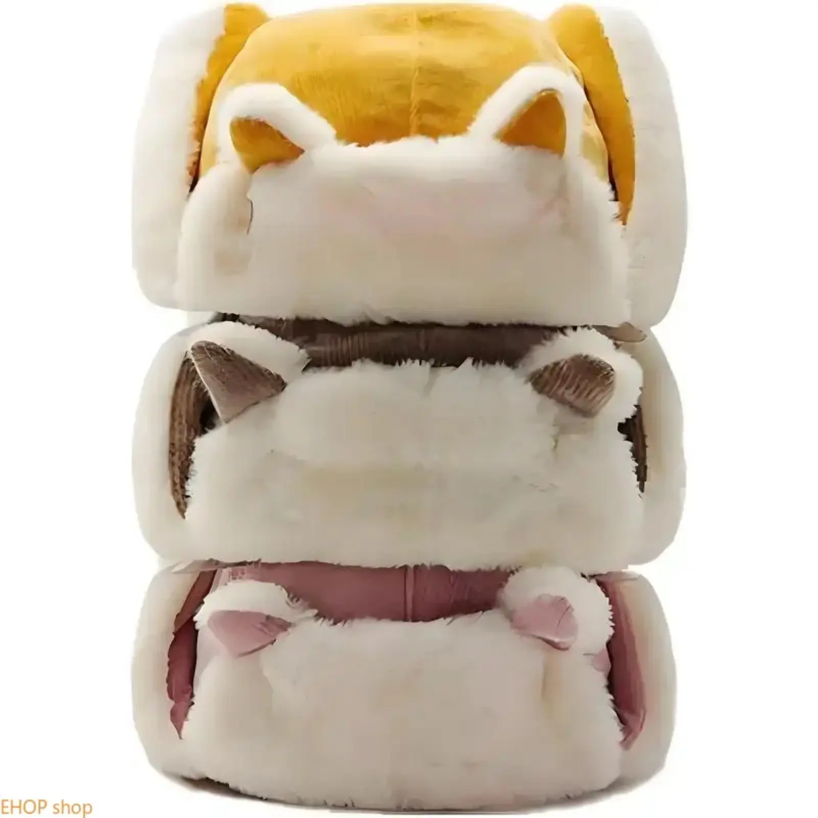 Knitted Cat Ear Trapper Ushanka Hat, Thermal Acrylic Fluffy Winter Hat with Fleece Earflaps, Cute Colorful Warm Headwear for Cold Weather Outdoor Activities
