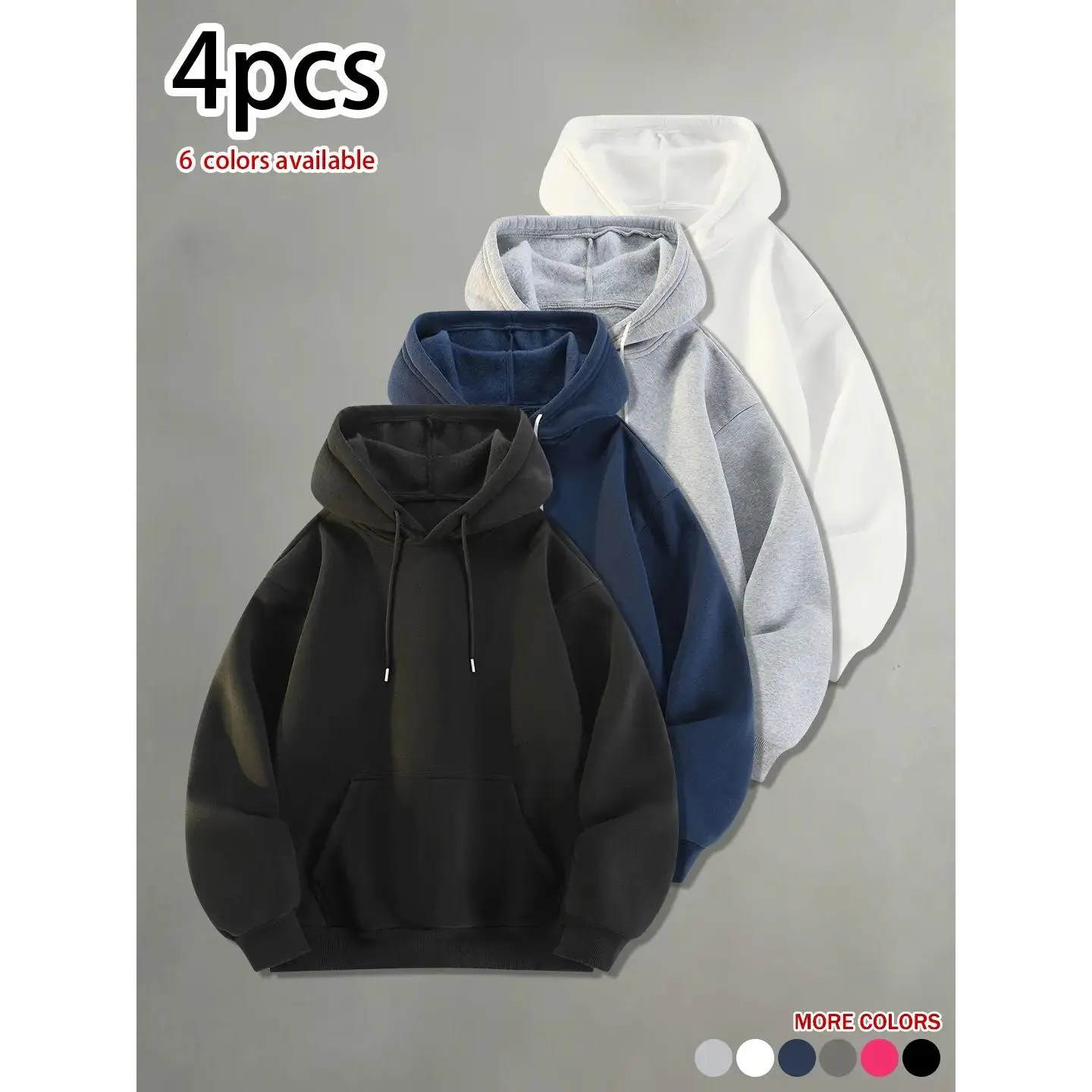 Available in packs of 1 piece. Men’s minimalist casual hooded sweatshirt-loose fit, solid color, basic, comfortable, skin-friendly pullover hoodie. Versatile for everyday wear in spring and autumn; trendy casual sports pullover hoodie.