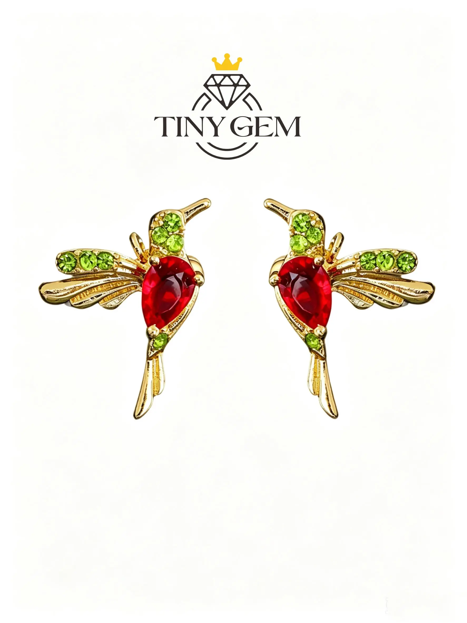 Vintage Luxe Colorful Diamond Hummingbird Ear Cuff for Women, Versatile Bird Ear Clip, Cute Animal Earrings, Fashionable Accessory