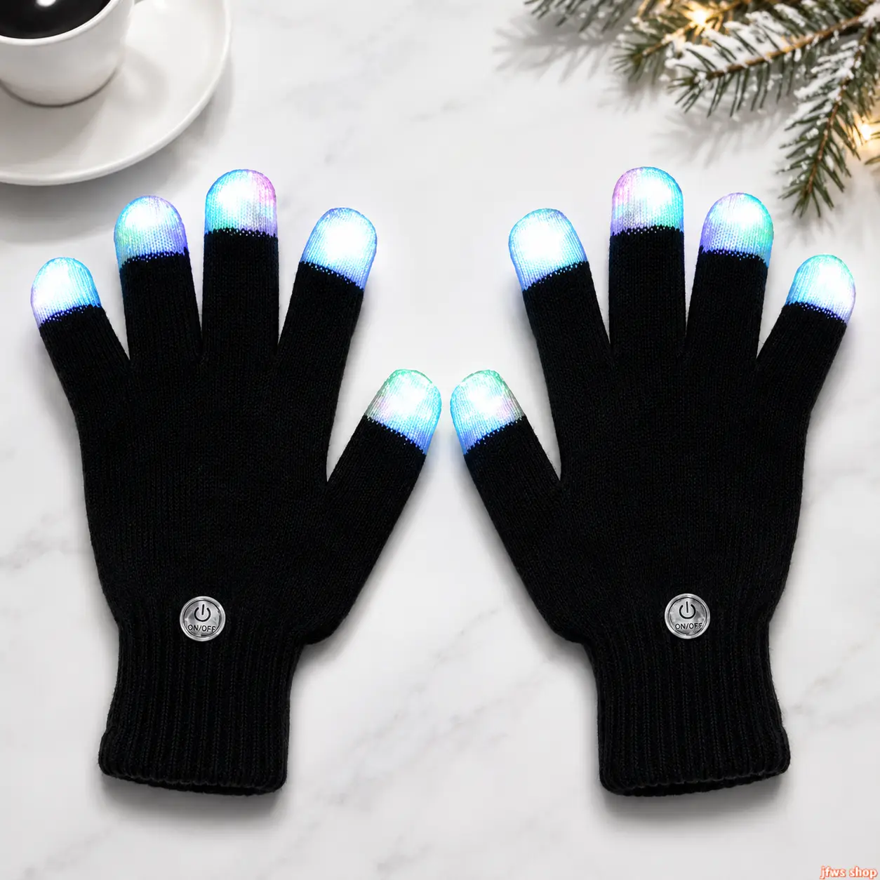 Unisex Glowing Fingers Sports Gloves - Flashing LED Light-Up, Unisex Look, Funky Party & Festival Costume Accessories, Gifts for Men & Women tiktokshopbacktoschool