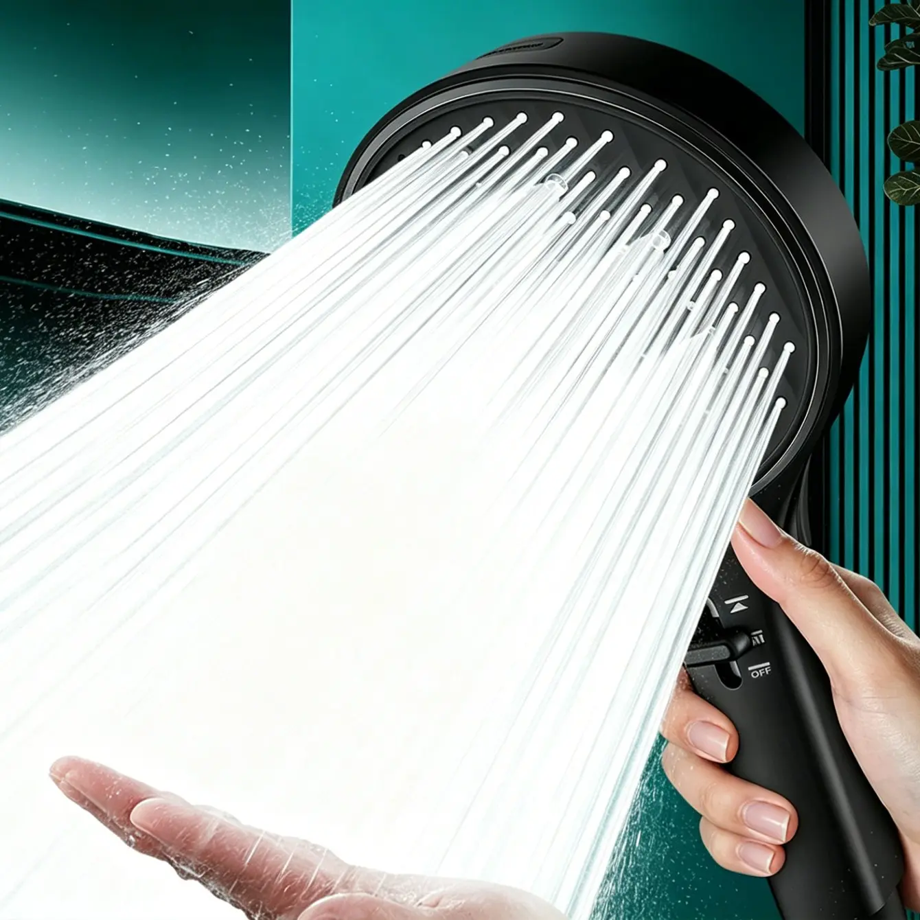 Five Modes High-Pressure Shower Head, Detachable Handheld Shower Head, On/off Switch, Water-Saving Design, Suitable for Low Water Pressure