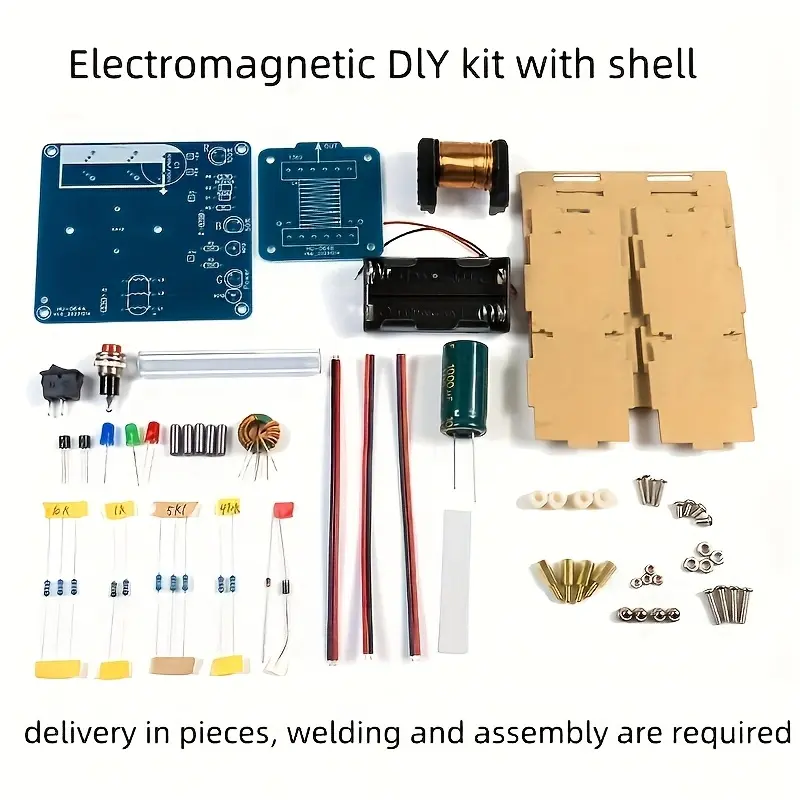 High Voltage Electromagnetic Gun Electronic Kit - Circuit Board Module Soldering Puzzle Science Education - DIY Technology Making Science Experiment Tools