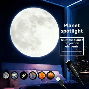 USB Rotating Star Projector Night Light, RGB Starry Sky Atmosphere Lamp, 360° Rotation Portable Mood Light for Bedroom Kids Room Party Car Interior Decor