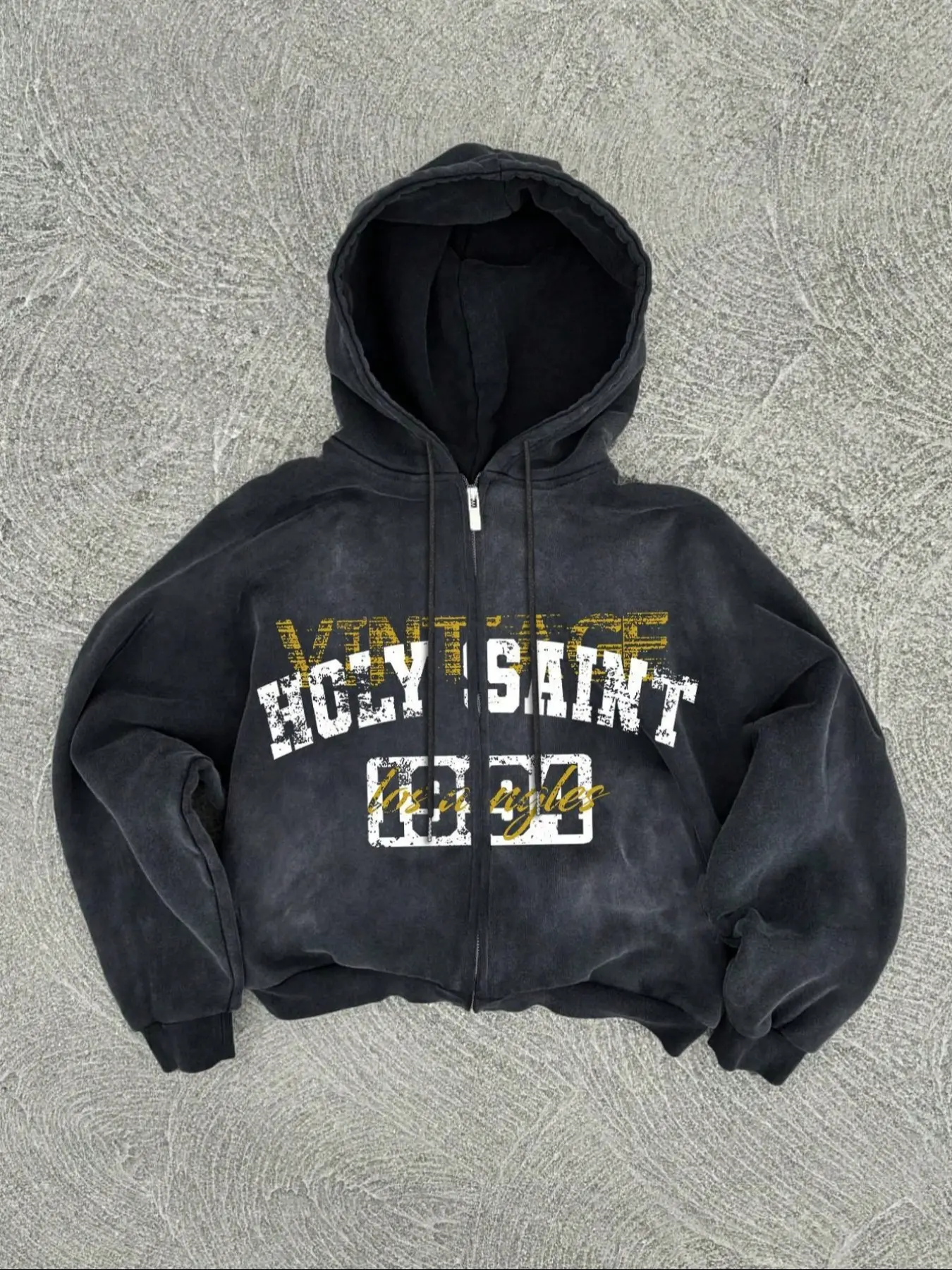 Men's Cotton Zipper Hoodie, Letter Print Loose-Fit Casual Long Sleeve Sweatshirt, Spring & Fall Fashion Pullover for Daily Wear