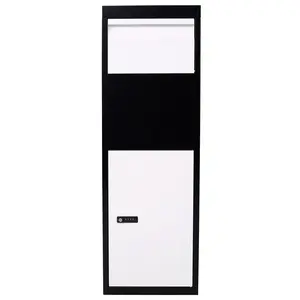 14*11.3*42 Inch Galvanized Steel Parcel Package Delivery Lock Box Weatherproof Powder Coated Combination Lock Anti-Theft Drop Slot Wall & Ground Mount Mail Storage Box For Porch Yard Curbside
