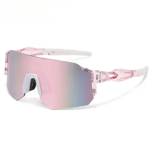 Popular sports cycling glasses, colorful one-piece lens sunglasses, windproof and UV-protective outdoor sports eyewear
