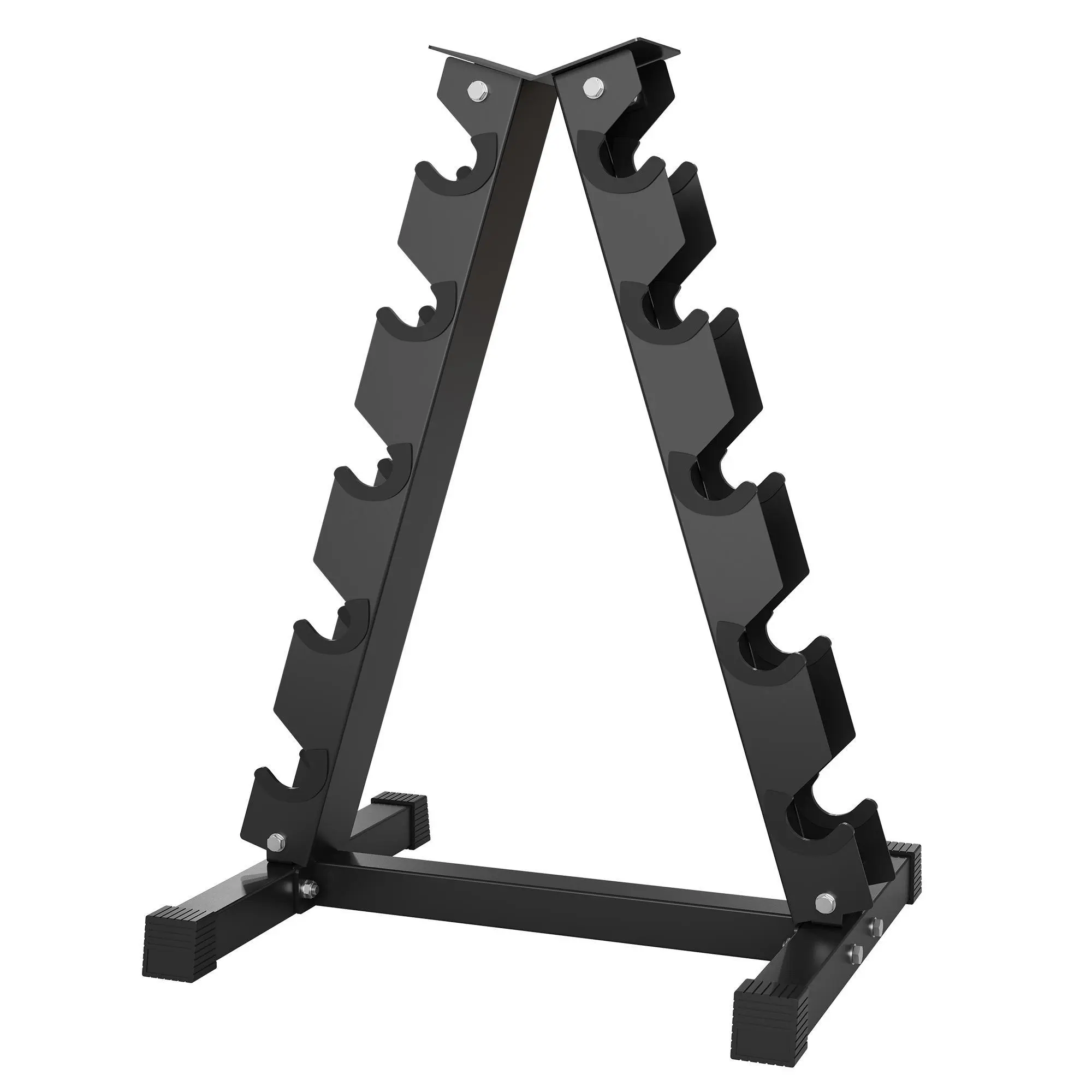 5-Tier A-Frame Dumbbell Rack, Heavy Duty Carbon Steel Weight Storage Stand for Home Gym, Compact Vertical Dumbbell Holder Fits 5 Pairs, Space-Saving Organizer with Non-Slip Feet, Professional Strength Training Equipment