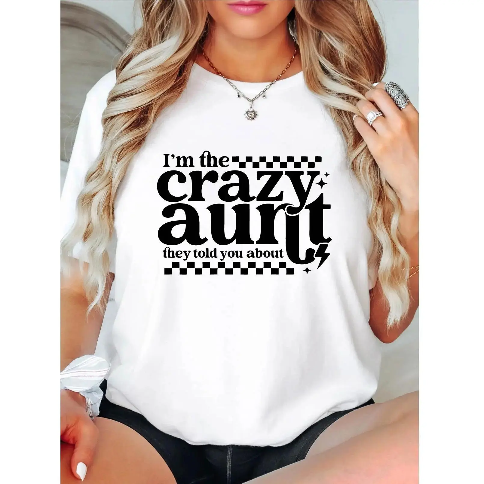 I'm The Crazy Aunt They Told You About T-Shirt, Funny Aunt Shirt, Auntie Lovers Gift Tee, Best Aunt Tee, Aunt Life Short Sleeve, New Aunt Shirt.
