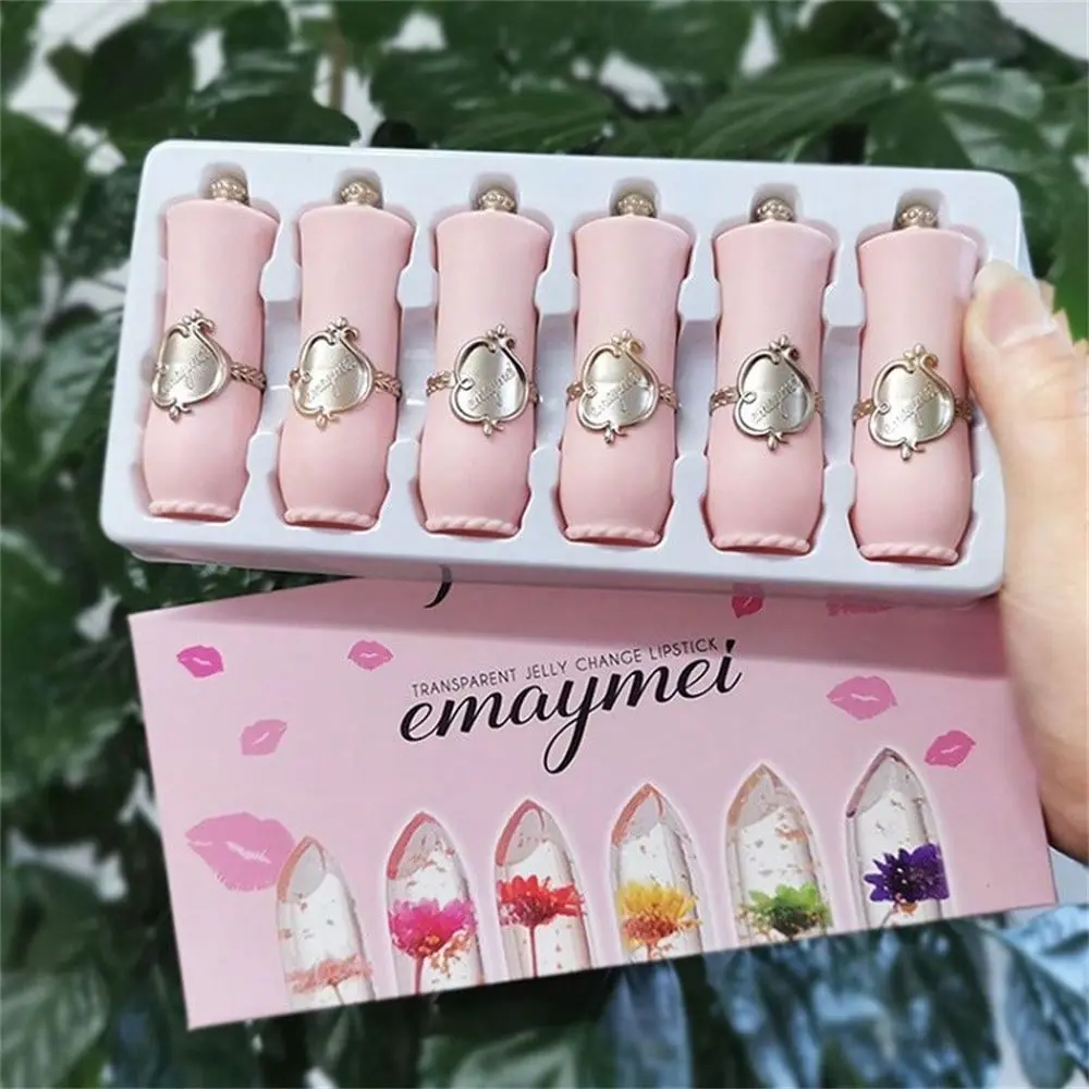 6 Clear Moisturizing Jelly Warm Change Lipstick Moisturizing Crystal Transcolor Lipstick Set