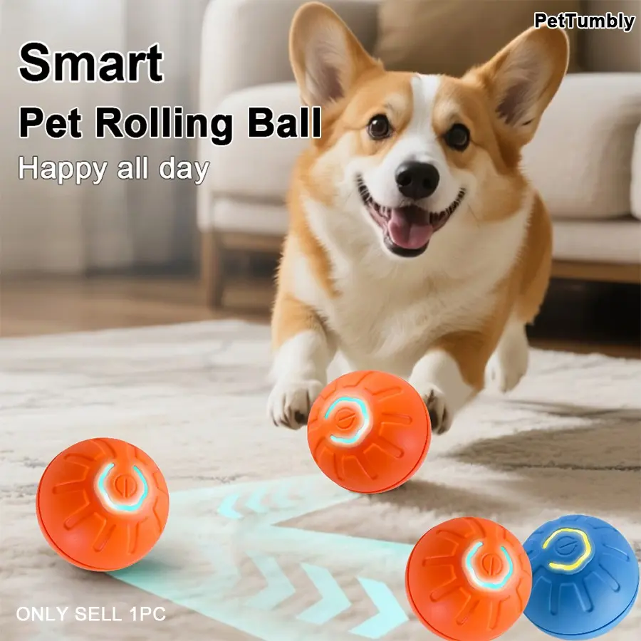 Smart Dog Toy Ball Electronic Interactive Pet Toy Moving Ball USB Automatic Moving Bouncing for Puppy Birthday Gift Cat Products