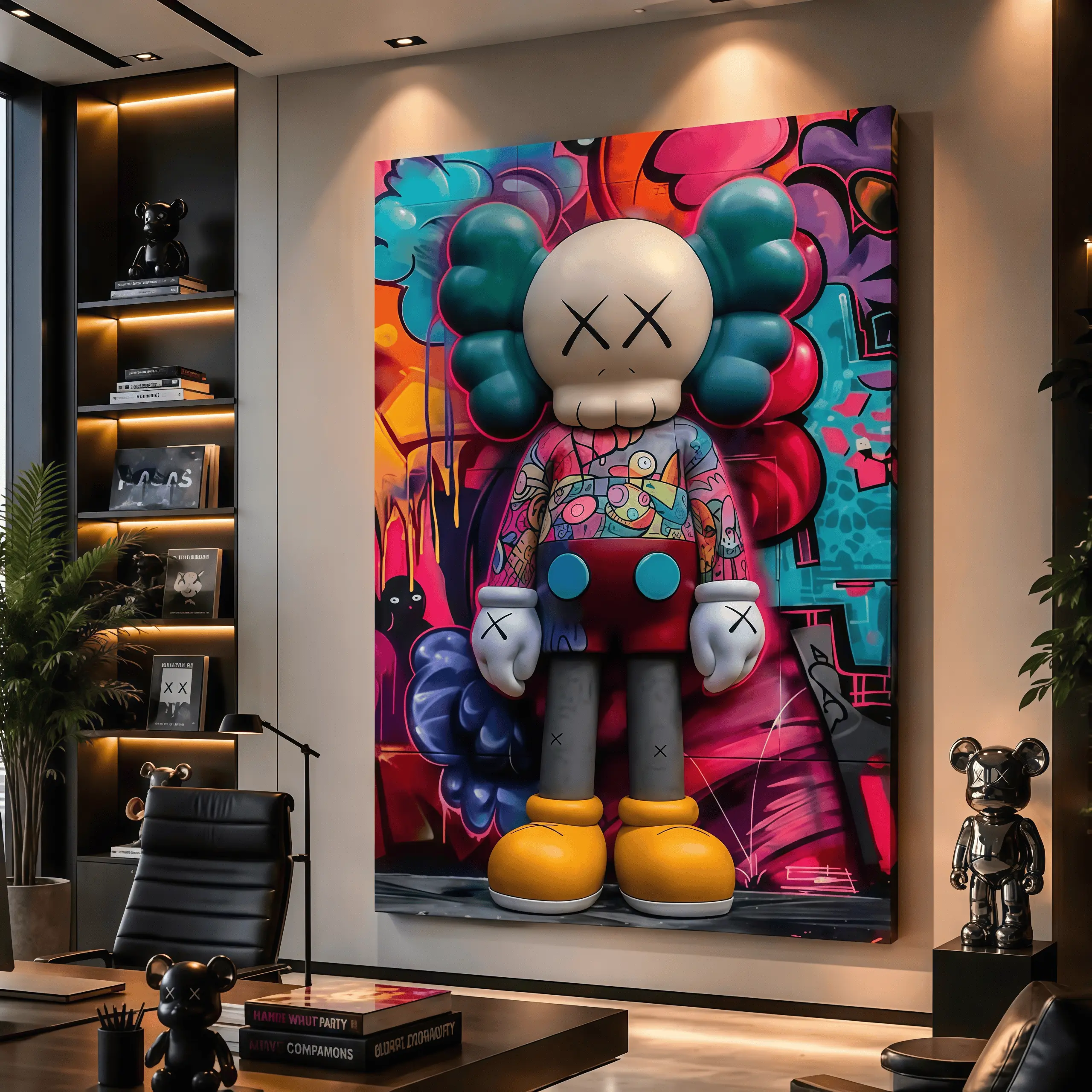 Graffiti Painting Art on Premium Canvas, Minimalist Artistic Wall Decor for Bedroom, Room Home Supplies Posters & Prints, Street Style Wall Art, Urban Abstract Artwork, Spray Paint Poster, Modern Aesthetic Decor, Creative Room Decoration, Gaming Room Wall