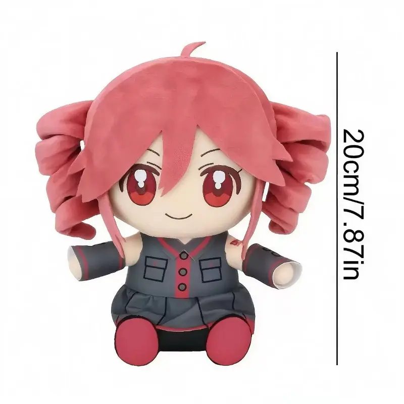 Kasane Teto Plush Doll, UTAU Vocaloid Anime Character Sitting Stuffed Toy, Cute Pink Hair Teto Plushie Soft Collectible Gift for Anime Fans